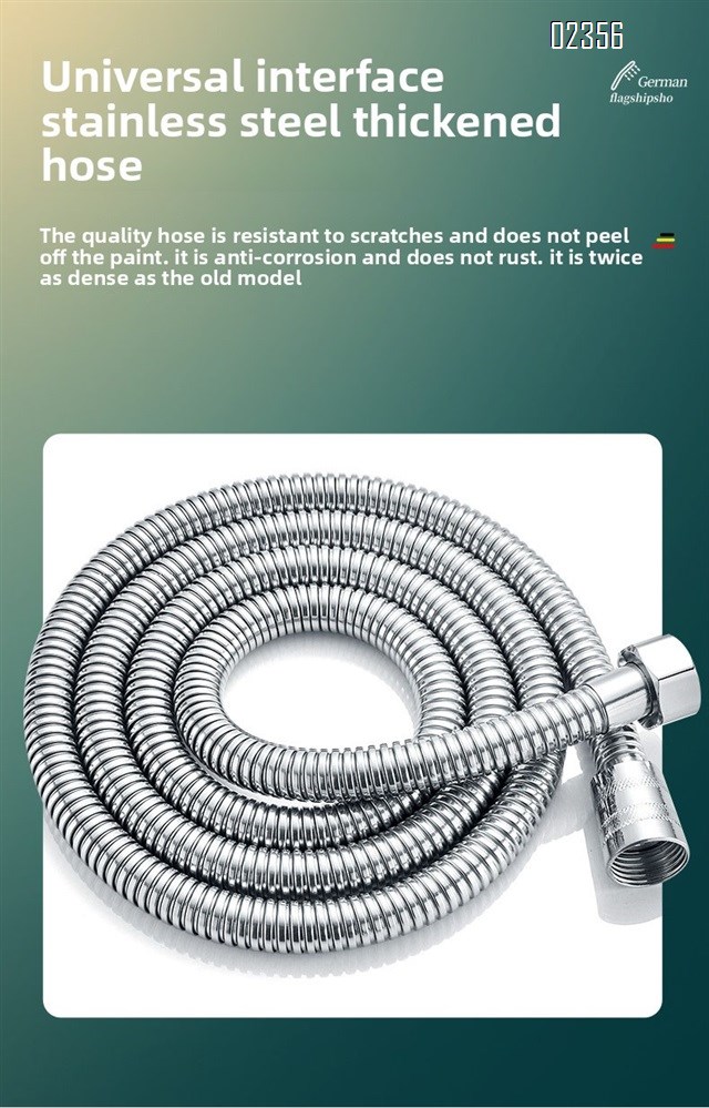 3 Functions Shower Head  1 Button to Switch with 1.5m Stainless Hose High Pressure Handheld Shower Head for Bathroom