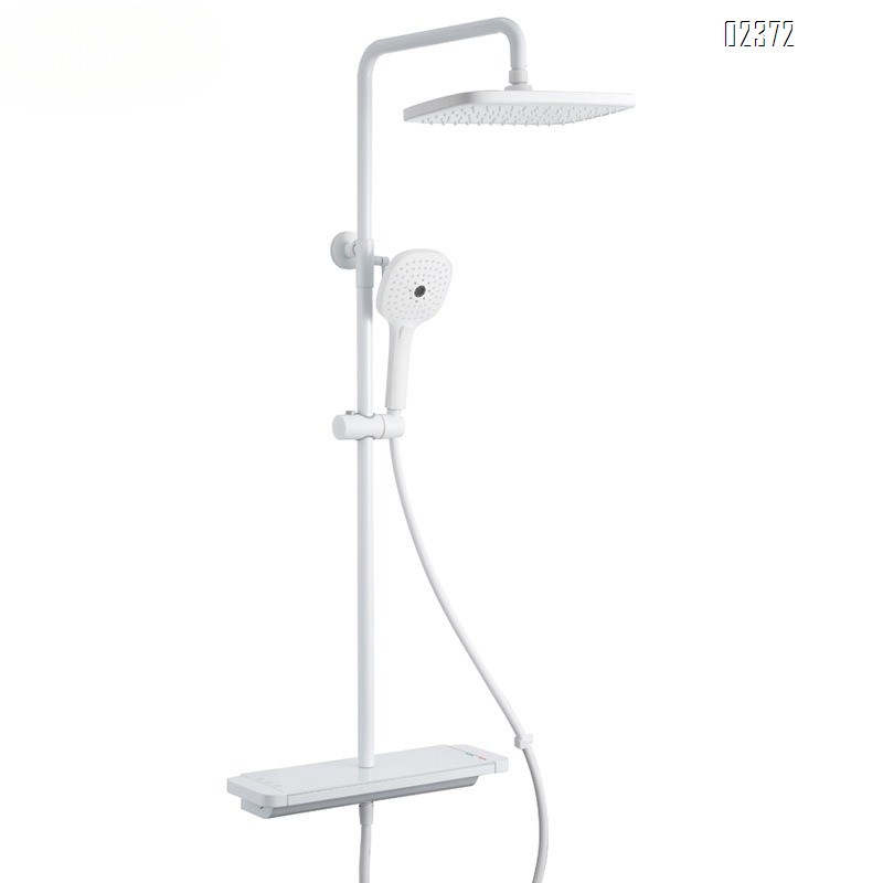 White Shower Set Brass Household Bathroom Storage Faucet Bathroom Hot and Cold Booster Mixing Valve