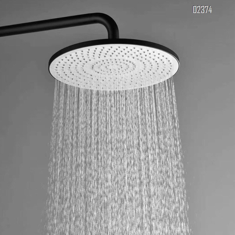 Black Shower Head Set Bathroom Rain Shower with Spray Gun Adjustable Brass Four-Function Thermostatic Shower Tap