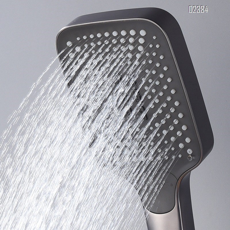 Gun Gray LED Digital Display Shower Head Set Liquid Silicone Four-Function Set Two-Function Spray Gun Tap
