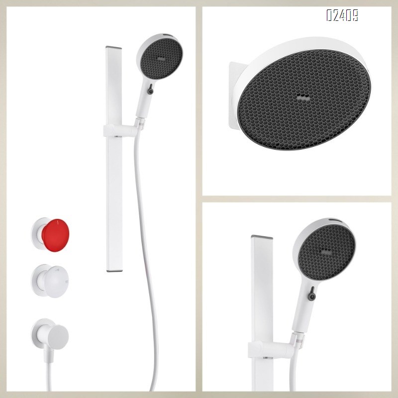 Concealed Brushed Wall Mounted Shower Head Bathroom Shower Set Hidden Pre-Embedded Concealed Shower Set Tap