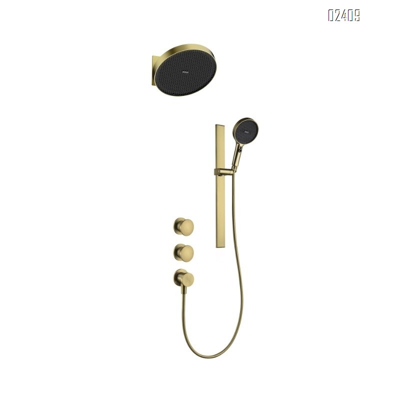 Concealed Brushed Wall Mounted Shower Head Bathroom Shower Set Hidden Pre-Embedded Concealed Shower Set Tap