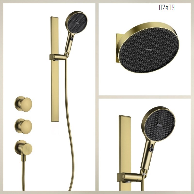 Concealed Brushed Wall Mounted Shower Head Bathroom Shower Set Hidden Pre-Embedded Concealed Shower Set Tap