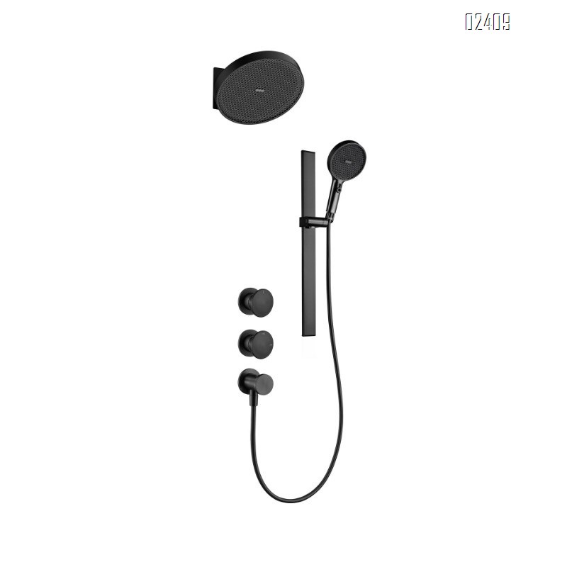 Concealed Brushed Wall Mounted Shower Head Bathroom Shower Set Hidden Pre-Embedded Concealed Shower Set Tap