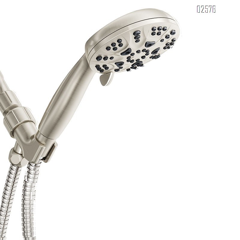 High Pressure Hand hled Shower Head Set 6 Spray Mode with Hose and Bracket Anti-Clog Nozzles for Bathroom