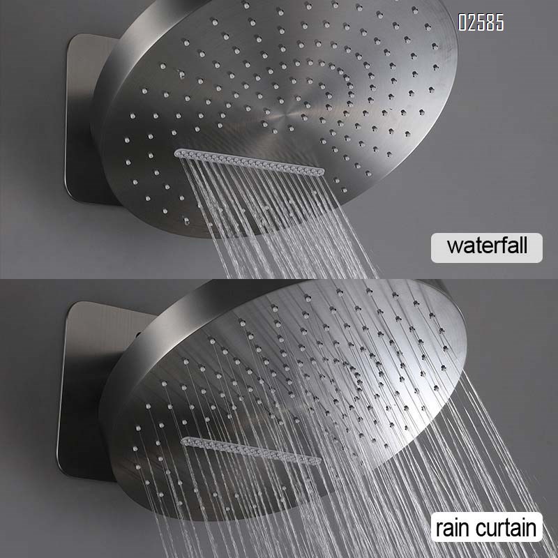 Modern all-Brass wall-mounted shower set home bathroom shower temperature control embedded rain shower bathing pressure shower head