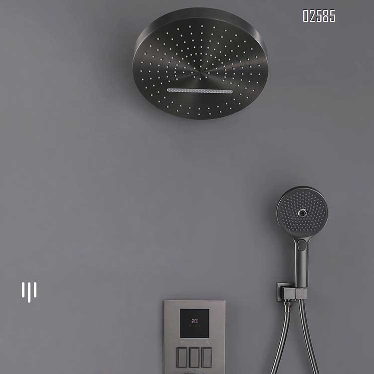 Modern all-Brass wall-mounted shower set home bathroom shower temperature control embedded rain shower bathing pressure shower head
