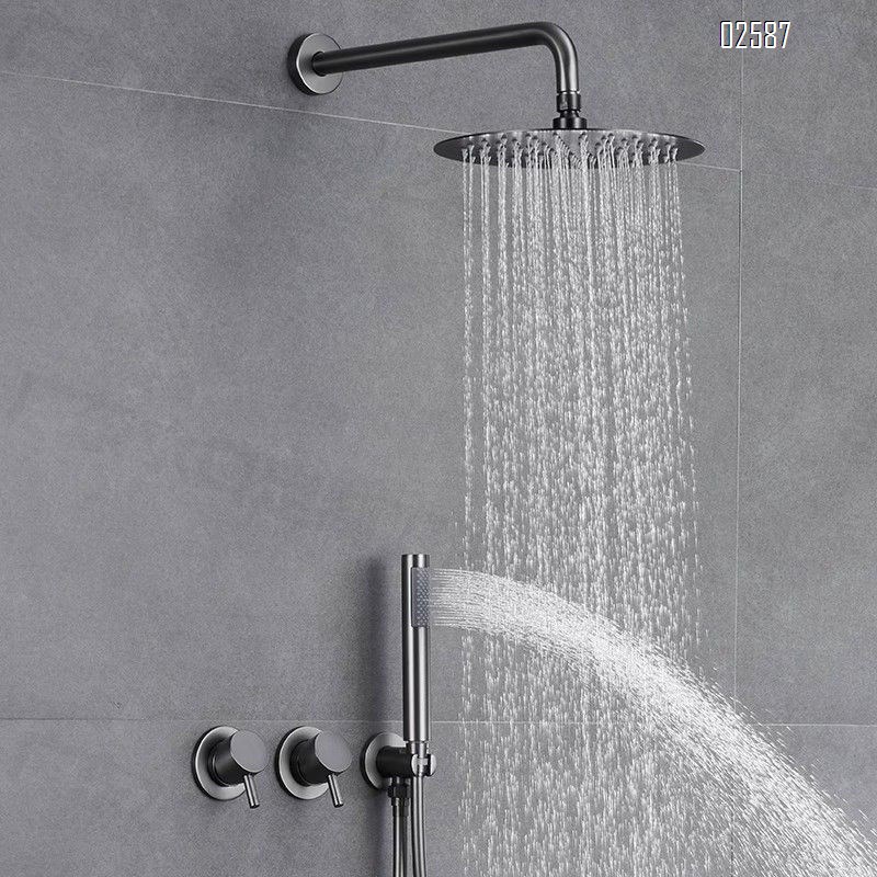 Wall-mounted hidden shower head full Brass embedded in the wall for home and hotel use bathroom shower room pressure increasing shower set
