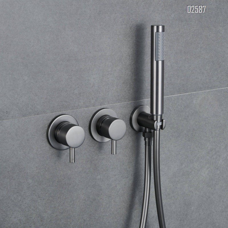 Wall-mounted hidden shower head full Brass embedded in the wall for home and hotel use bathroom shower room pressure increasing shower set