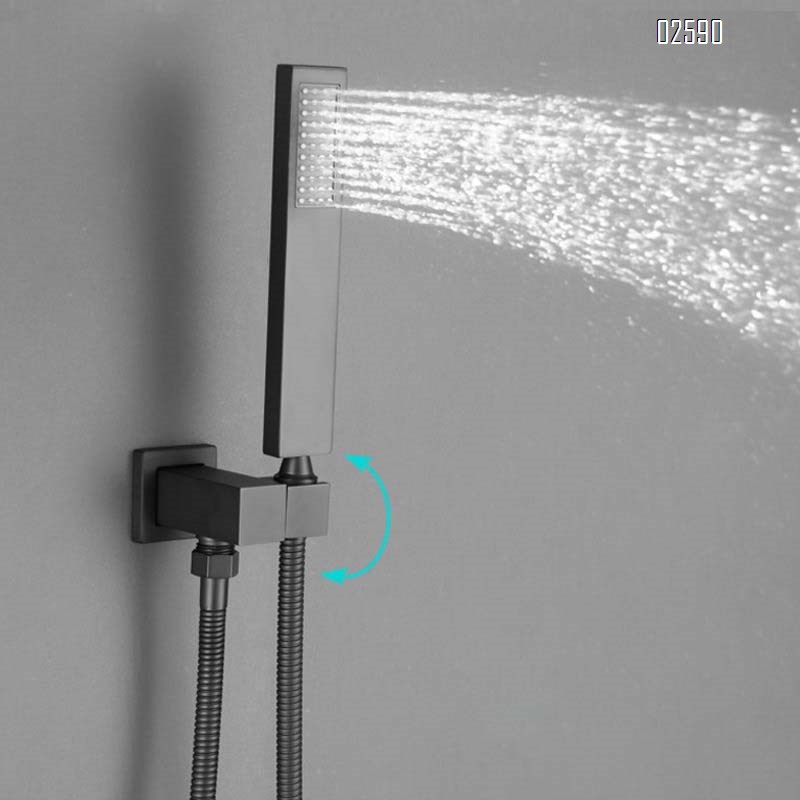 Brass concealed wall-mounted shower head set with precast box and mixing valve multi-functional pressure top spray with faucet for hotel