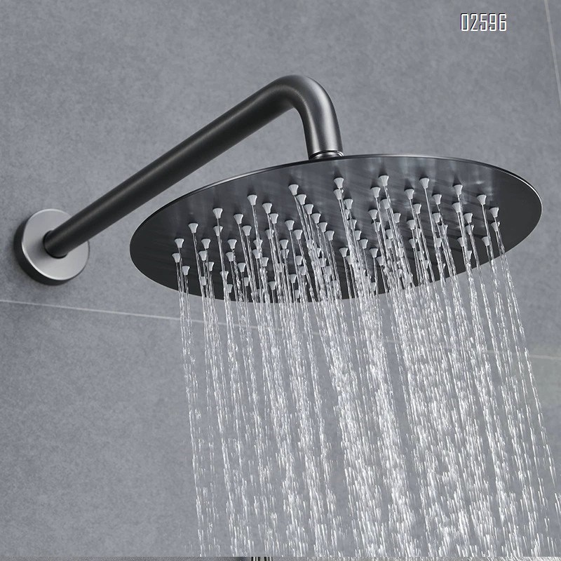All-Brass  black cold and hot embedded wall concealed shower head set hotel bathroom home mixing valve