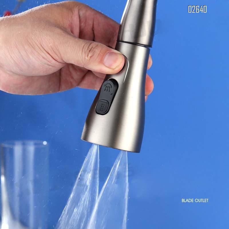 Kitchen gun gray all Brass cold and hot water faucet pull-out sink vegetable basin dish pool extendable faucet