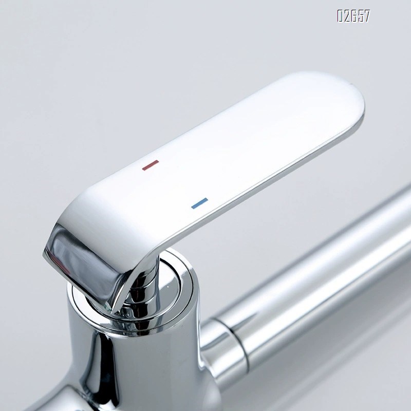 Kitchen faucet pull-out type cold and hot home all-Brass two-in-one head water tank vegetable basin wash basin two-use splash-proof
