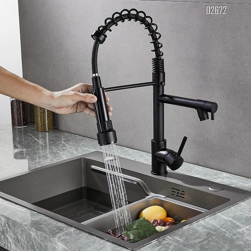 Kitchen faucet for home use pull-out cold and hot spring faucet for sink and washing basin vegetable sink faucet