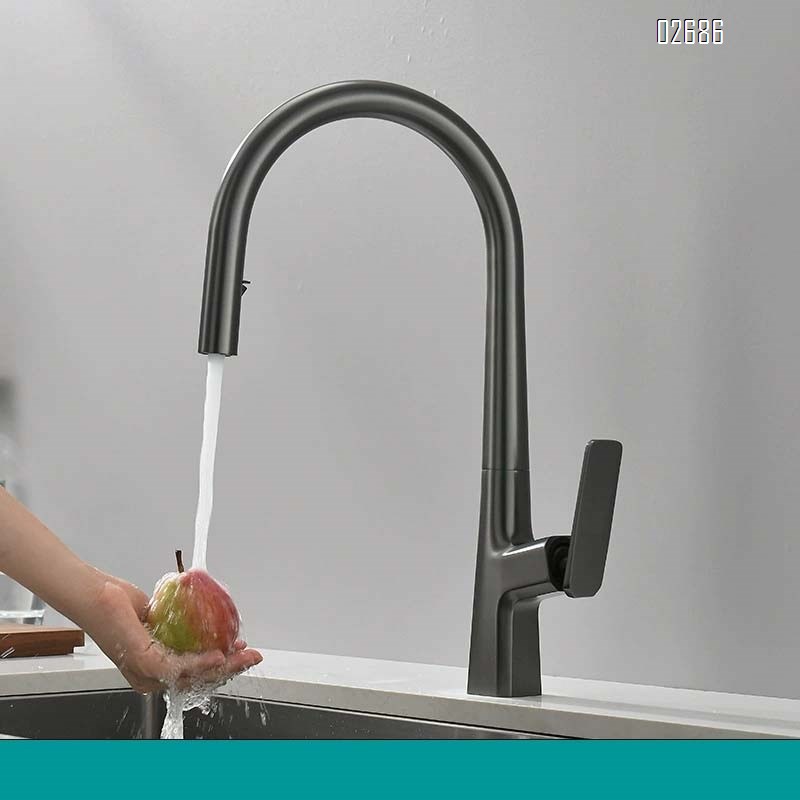 Kitchen faucet pull-out vegetable sink cold and hot wash basin sink faucet home use telescopic faucet