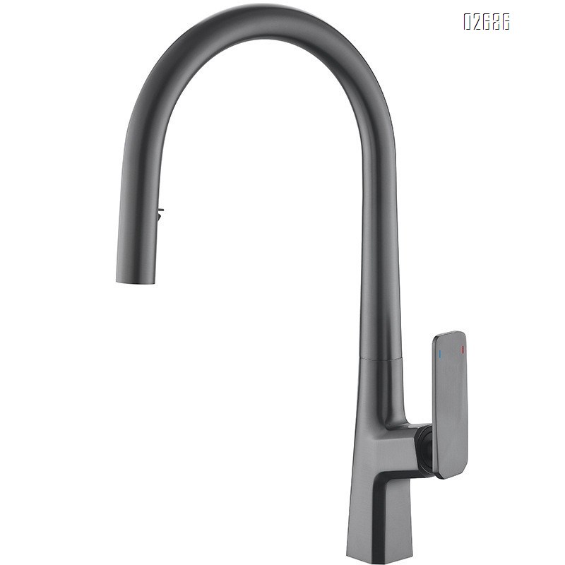Kitchen faucet pull-out vegetable sink cold and hot wash basin sink faucet home use telescopic faucet