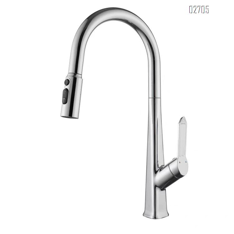 All-Brass pull-out kitchen faucet with hot and cold water for home use multi-directional telescopic anti-splash water faucet sink Tap