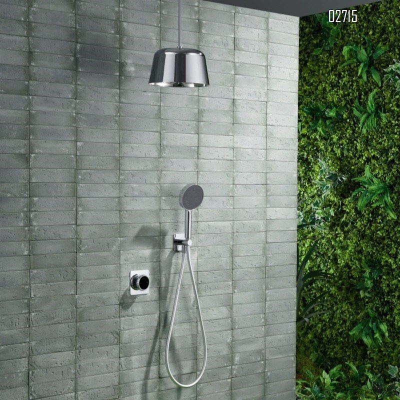 White concealed embedded hidden ceiling light shower hidden embedded precast cold and hot full Brass pressure shower set
