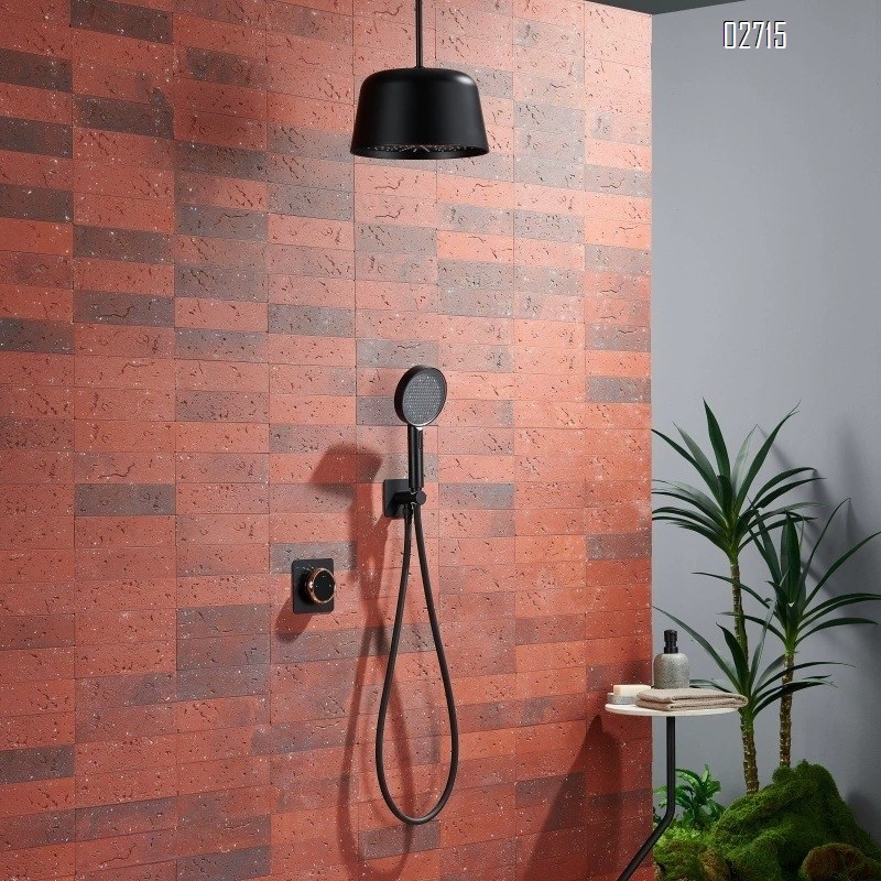 White concealed embedded hidden ceiling light shower hidden embedded precast cold and hot full Brass pressure shower set