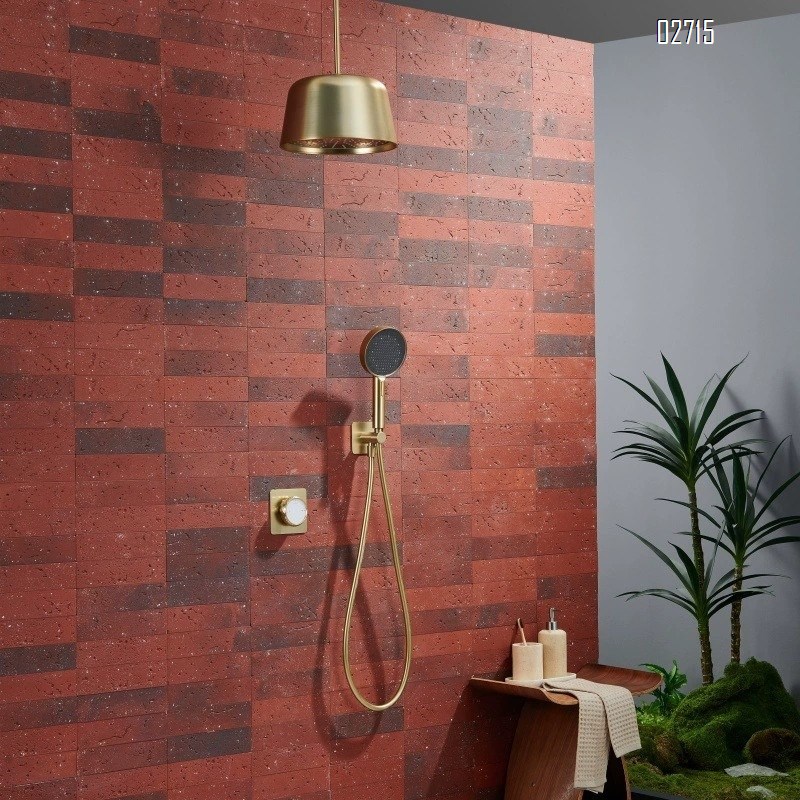 White concealed embedded hidden ceiling light shower hidden embedded precast cold and hot full Brass pressure shower set