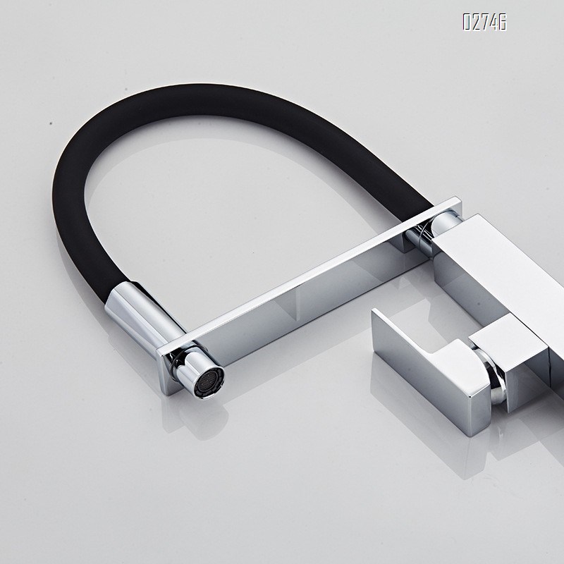 Brass Multi-functional pull-out flexible pipe kitchen faucet sitting chrome-plated full copper mixing Cold and hot water tap