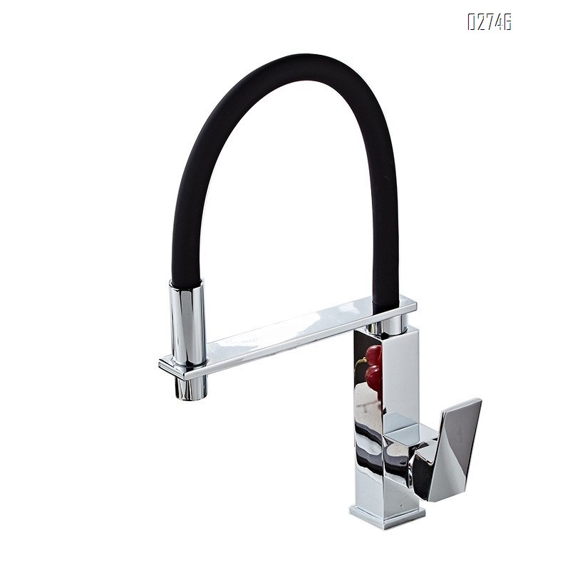 Brass Multi-functional pull-out flexible pipe kitchen faucet sitting chrome-plated full copper mixing Cold and hot water tap