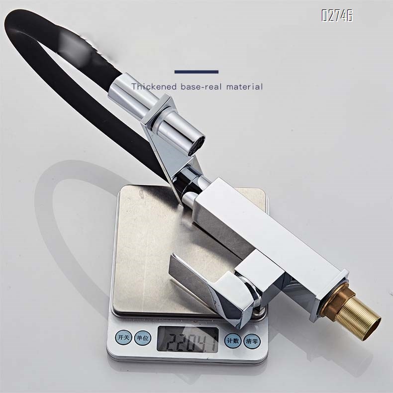 Brass Multi-functional pull-out flexible pipe kitchen faucet sitting chrome-plated full copper mixing Cold and hot water tap