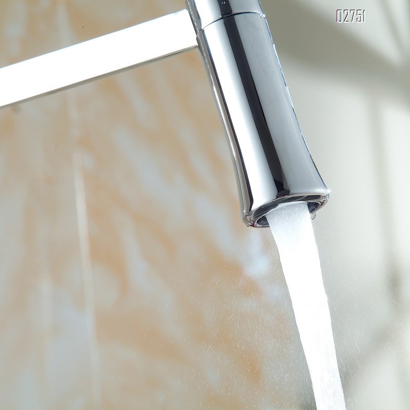 modern Pull-down cold and hot kitchen faucet all brass telescopic sink sprayer faucet