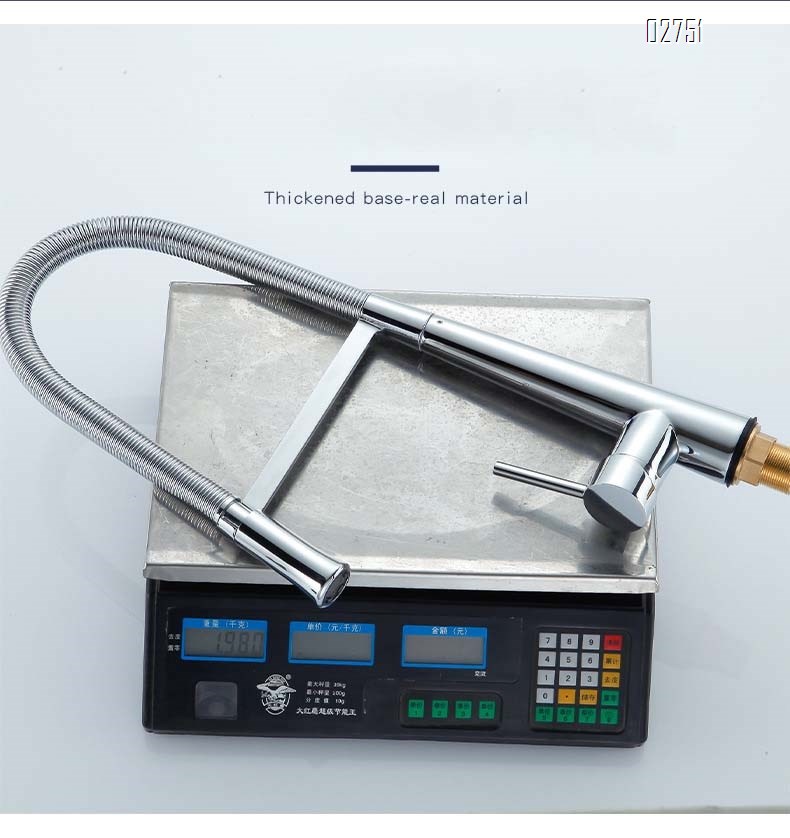 modern Pull-down cold and hot kitchen faucet all brass telescopic sink sprayer faucet