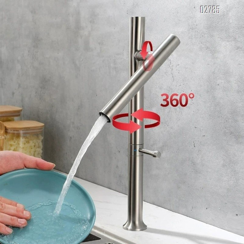 304 stainless steel swivel rotation faucet for kitchen sink with ceramic valve core wash vegetables cold and hot water faucet