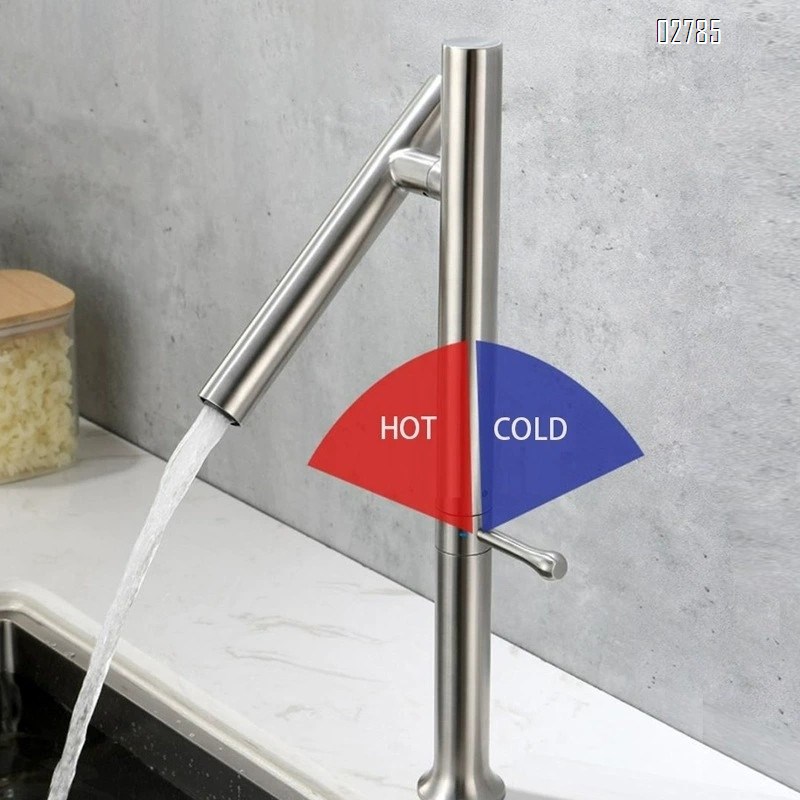 304 stainless steel swivel rotation faucet for kitchen sink with ceramic valve core wash vegetables cold and hot water faucet