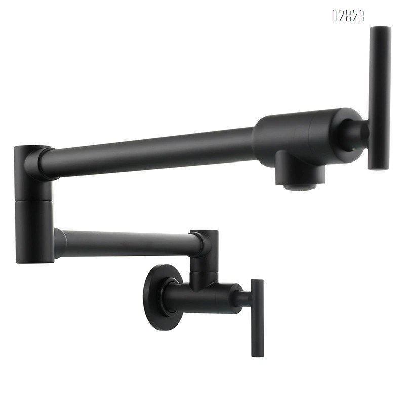 Wall-mounted single cold tap kitchen folding faucet bathroom basin faucet with double switch rotary laundry faucet