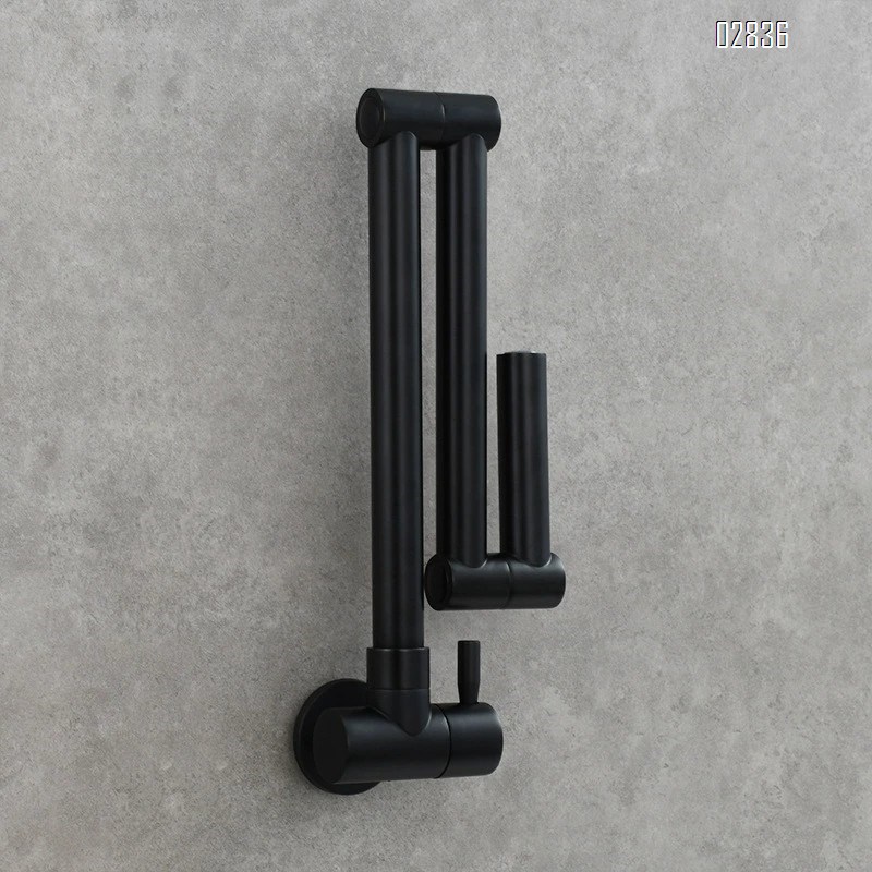 Single cold built-in wall-mounted faucet sink vegetable wash basin rotary extension faucet kitchen folding faucet