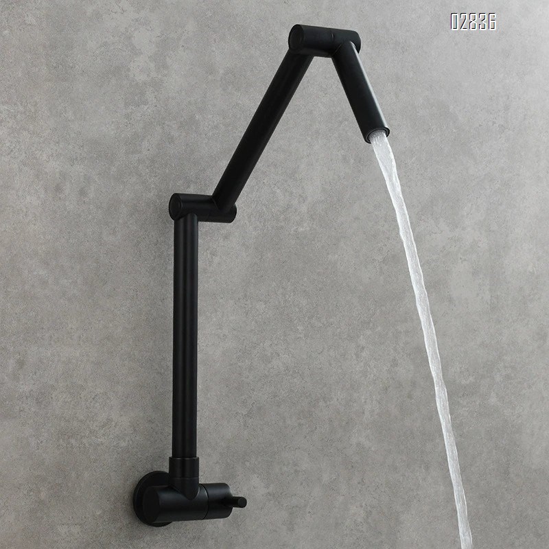 Single cold built-in wall-mounted faucet sink vegetable wash basin rotary extension faucet kitchen folding faucet