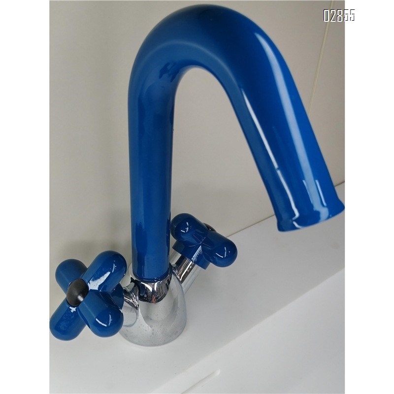 Italian candy green cute red blue white  faucet all Brass cold and hot bathroom under the sink double switch Basin Faucet
