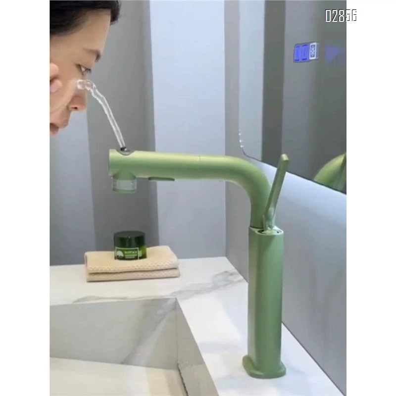 German green and white wash basin up and down faucet pull-out cold and hot wash basi bathroom