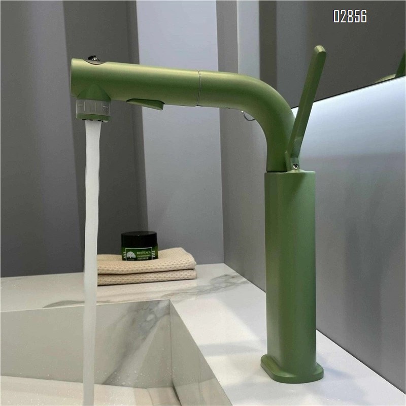 German green and white wash basin up and down faucet pull-out cold and hot wash basi bathroom