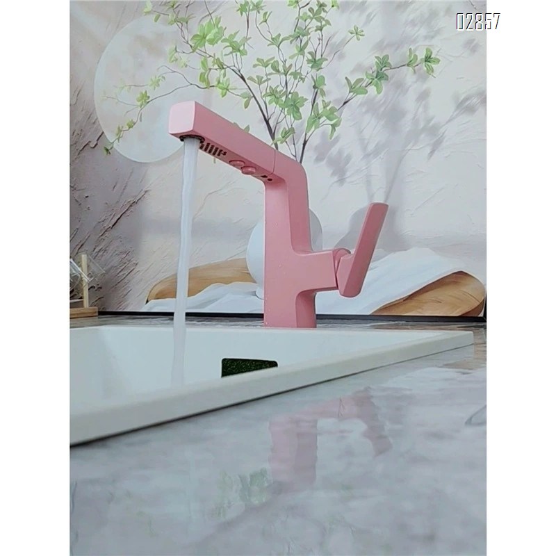 Brass cold and hot bathroom matte multi-color wash basin single hole ceramic basin bed and hotel countertop basin single hole faucet