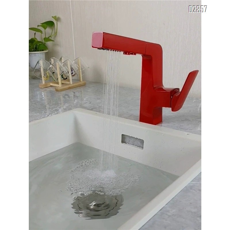 Brass cold and hot bathroom matte multi-color wash basin single hole ceramic basin bed and hotel countertop basin single hole faucet