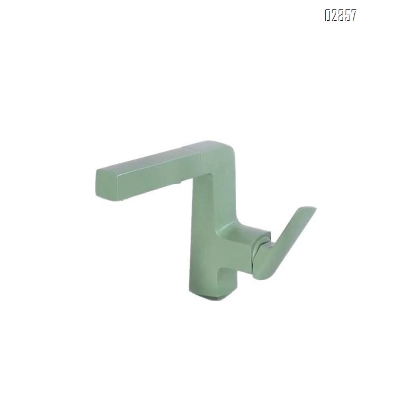 Brass cold and hot bathroom matte multi-color wash basin single hole ceramic basin bed and hotel countertop basin single hole faucet