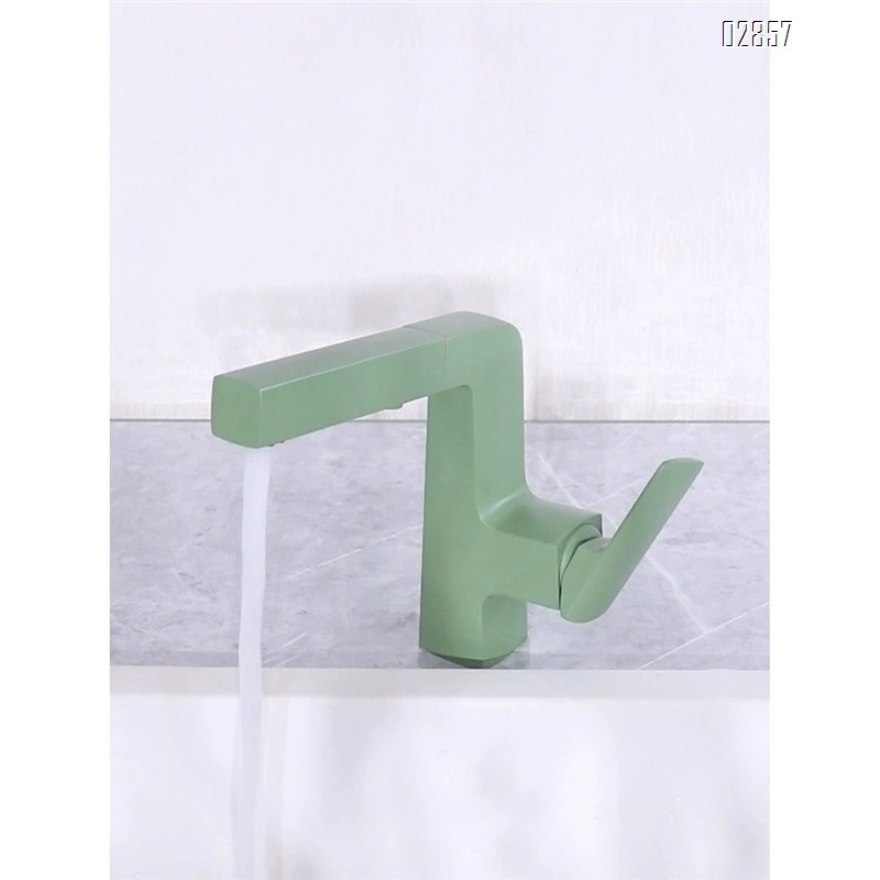 Brass cold and hot bathroom matte multi-color wash basin single hole ceramic basin bed and hotel countertop basin single hole faucet