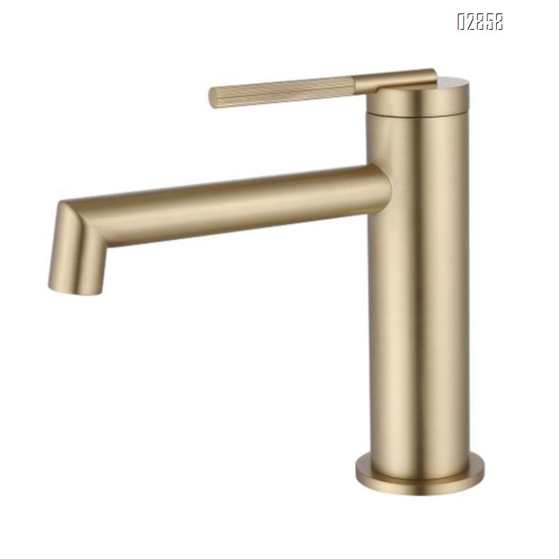 Italian vintage creative cold and hot water faucet all Brass single  hole art golden wash basin under the wash basin Tap