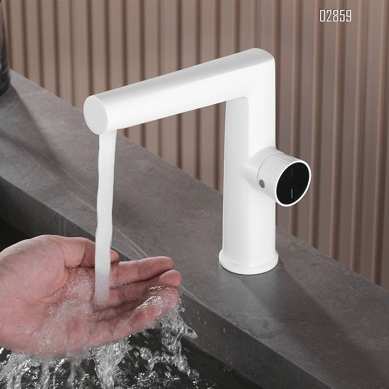 Rotation Switch Cold and hot water Basin faucet all copper pure all brass wash basin faucet Chrome Finished