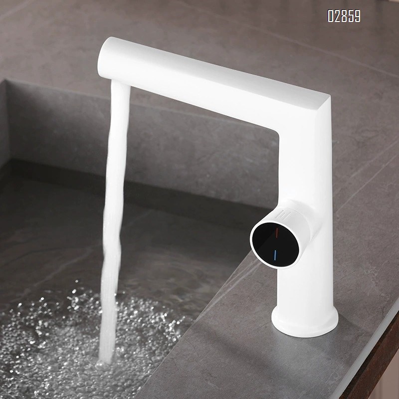 Rotation Switch Cold and hot water Basin faucet all copper pure all brass wash basin faucet Chrome Finished