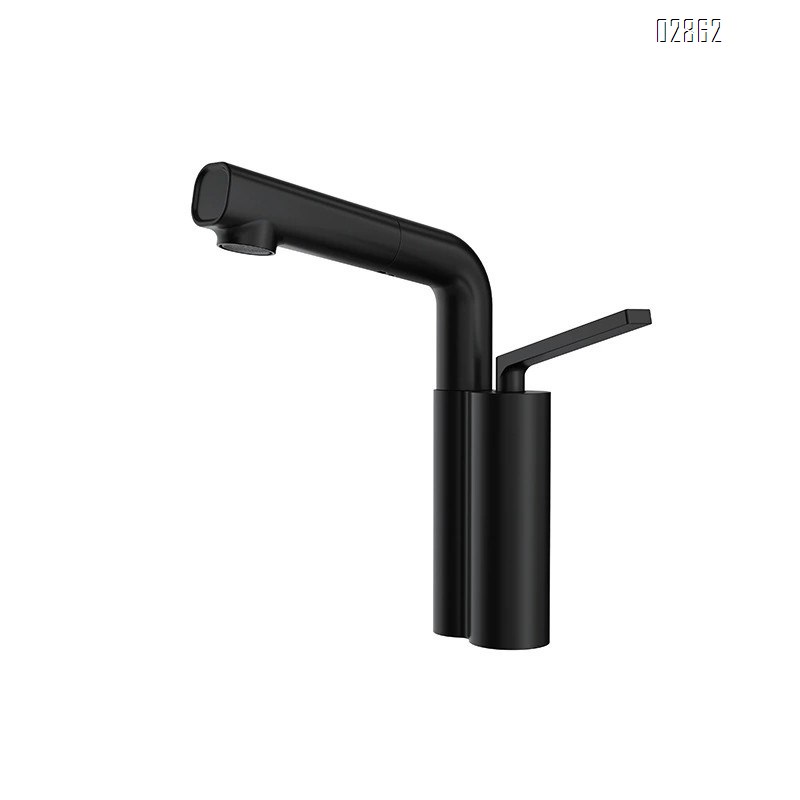 White swivel basin pull-out faucet all Brass cold and hot water rotating bathroom wash basin under-mount sink with adjustableTap