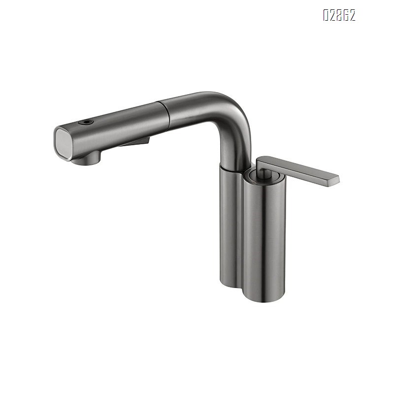 White swivel basin pull-out faucet all Brass cold and hot water rotating bathroom wash basin under-mount sink with adjustableTap