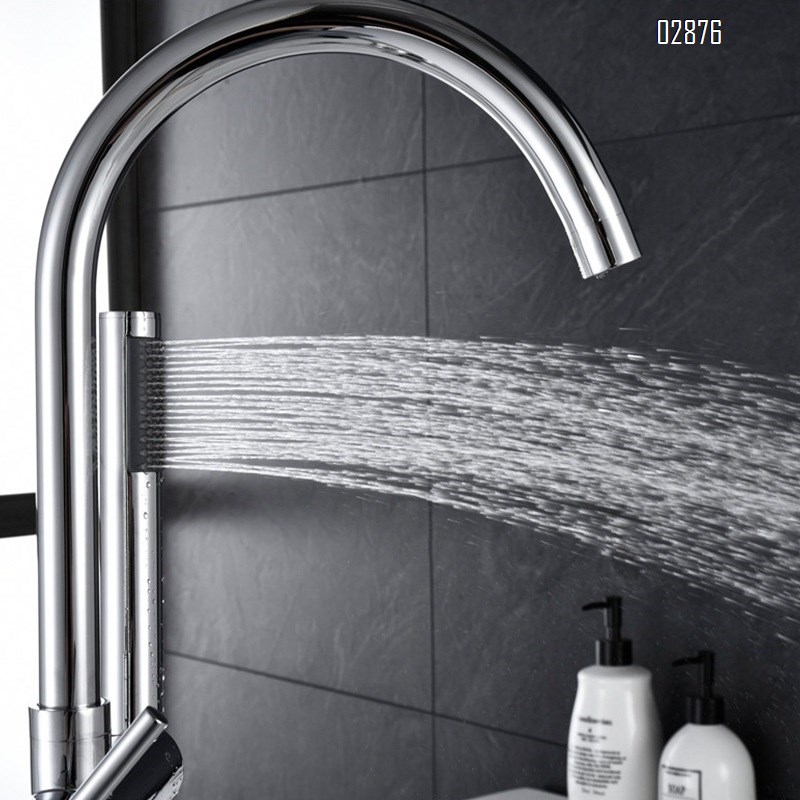 Bathroom home use floor standing bathtub faucet hotel column basin side all Brass black dual function faucet