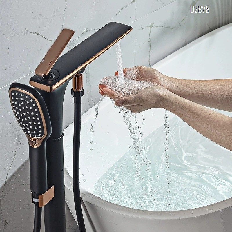 Brass Bathtub faucet floor-mounted hot and cold water bath faucets bathtub side shower faucet set standing shower faucet set