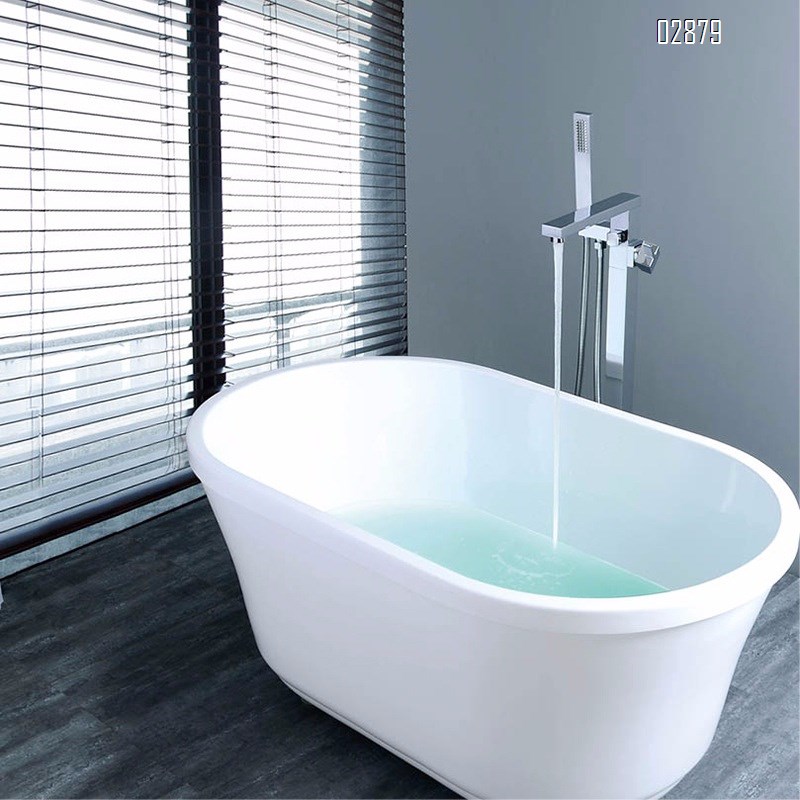 Brass freestanding bath bathtub faucets single column single handle mixing cold and hot floor-mounted bathtub faucet