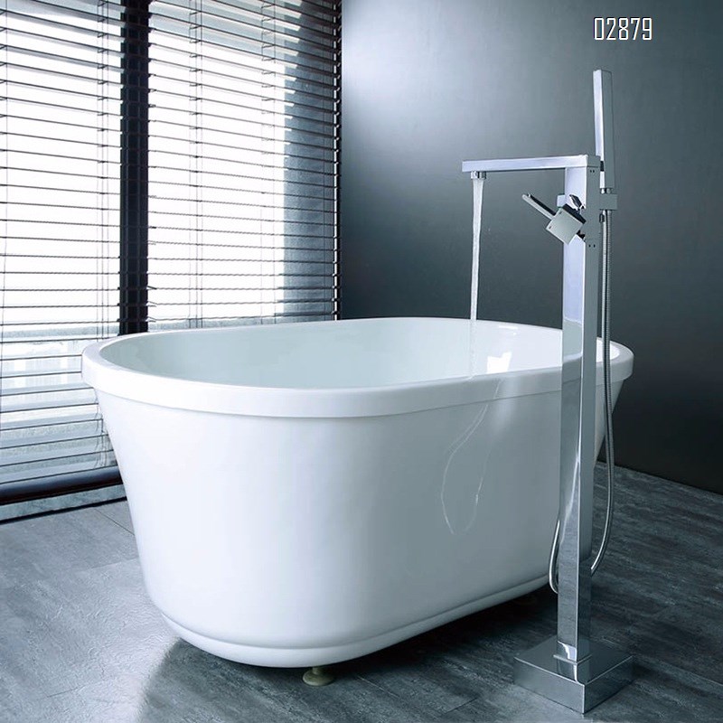 Brass freestanding bath bathtub faucets single column single handle mixing cold and hot floor-mounted bathtub faucet